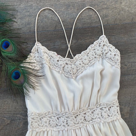 ASOS Vila Champagne Criss-Cross Back Dress - Picture 2 of 8